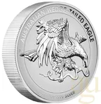 1 Unze Silbermünze Australien Wedge Tailed Eagle 2021 - polierte Platte - High Relief