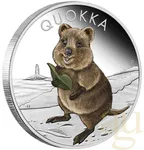 1 Unze Silbermünze Australien Quokka 2021 coloriert - polierte Platte
