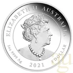 1 Unze Silbermünze Australien Quokka 2021 coloriert - polierte Platte