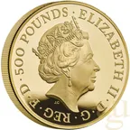 5 Unzen Goldmünze Großbritannien Queens Beasts - Griffin 2021 polierte Platte