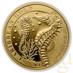 1 Unze Goldmünze Barbados Seepferdchen 2021