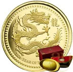 1 Unze Goldmünze Samoa Drache 2024 - polierte Platte