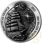 1 Unze Silbermünze Ruanda Nautical Serie - 100 Jahre Sedov 2021 - High Relief