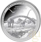 1 Unze Silbermünze Prehistoric Life - Mamenchisaurus 2020