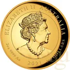 2 Unzen Goldmünze Australien Drache 2021 - High Relief - polierte Platte