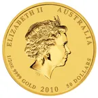 1/2 Unze Goldmünze Australien Lunar II Tiger 2010