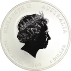 1 Unze Silbermünze Australien Lunar II Ochse 2009
