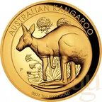 2 Unzen Goldmünze Australien Känguru 2021 - High Relief - polierte Platte