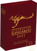 2 Unzen Goldmünze Australien Känguru 2021 - High Relief - polierte Platte