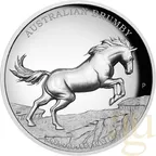 2 Unzen Silbermünze Australien Brumby 2021  - High Relief - polierte Platte