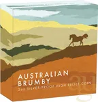 2 Unzen Silbermünze Australien Brumby 2021  - High Relief - polierte Platte