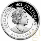 5 Unzen Silbermünze Australien Schwan 2021 - High Relief - polierte Platte