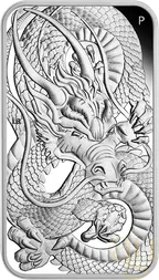 1 Unze Silbermünze Perth Mint Rectangular Dragon 2021 - polierte Platte
