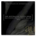 5 Unzen Silbermünze Australien Schwan 2021 - High Relief - polierte Platte