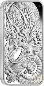 1 Unze Silbermünze Perth Mint Rectangular Dragon 2021 - polierte Platte