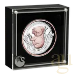 5 Unzen Silbermünze Australien Koala 2021 - High Relief - polierte Platte - rosè vergoldet