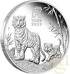 1/2 Unze Silbermünze Australien Lunar III Tiger 2022 - polierte Platte