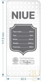 5 Kilogramm Silber Argor Heraeus Niue Münzbarren