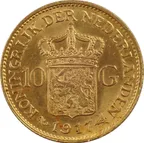 10 Gulden Goldmünze Wilhelmina