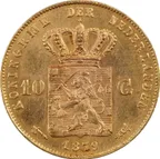 10 Gulden Goldmünze Willem III