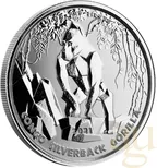1 Unze Silbermünze Afrika Kongo Silberrücken Gorilla 2021