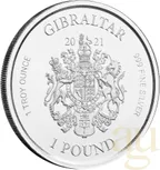 1 Unze Silbermünze Gibraltar Lady Justice 2021