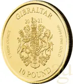 1 Unze Goldmünze Gibraltar Lady Justice 2021