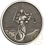 1 Unze Silbermünze Gibraltar Lady Justice 2021 - Antik Finish