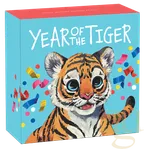 1/2 Unze Silbermünze Tuvalu Baby Tiger 2022 - polierte Platte - coloriert