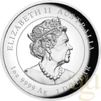 1 Unze Silbermünze Australien Lunar III Tiger 2022 - polierte platte - High Relief