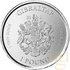 1 Unze Silbermünze Gibraltar Perseus mit dem Kopf der Medusa 2021