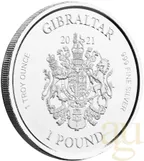 1 Unze Silbermünze Gibraltar Perseus mit dem Kopf der Medusa 2021