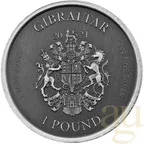 1 Unze Silbermünze Gibraltar Perseus mit dem Kopf der Medusa 2021 - Antik Finish