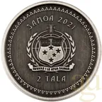 1 Unze Silbermünze Samoa Seepferdchen 2021 Antik Finish