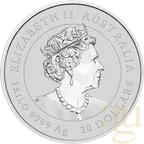 1 Kilogramm Silbermünze Australien Lunar III Tiger 2022 - coloriert mit 1g Gold Privy Mark