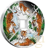 4x 1 Unze Silbermünze Australien Lunar III Tiger 2022 Quadrant Four-Coin-Set coloriert - Proof