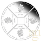 4x 1 Unze Silbermünze Australien Lunar III Tiger 2022 Quadrant Four-Coin-Set coloriert - Proof