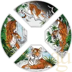 4x 1 Unze Silbermünze Australien Lunar III Tiger 2022 Quadrant Four-Coin-Set coloriert - Proof