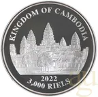 1 Unze Silbermünze Kambodscha Lost Tigers 2022 proof - High Relief