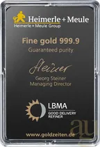 25 x 1 Gramm Goldbarren Heimerle + Meule UnityBar