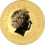 2 Unzen Goldmünze Australien Lunar I Pferd 2002