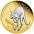 2 Unzen Silbermünze Australien Känguru 2022 teilvergoldet