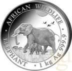 1 Kilogramm Silbermünze Somalia Elefant 2022