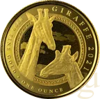 1 Unze Goldmünze Republic of Guinea Ecuatorial Giraffe 2021