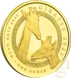 1 Unze Goldmünze Republic of Guinea Ecuatorial Giraffe 2021