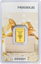 2 Gramm Goldbarren Heraeus Geschenkbarren