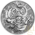 1 Unze Platinmünze Australien Chinese Myths and Legends - Drache 2022 - Reverse polierte Platte