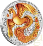 1 Unze Silbermünze Australien Chinese Myths and Legends Phönix  2022 - Rot/Gold coloriert