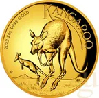 2 Unzen Goldmünze Australien Känguru 2022 - High Relief - polierte Platte