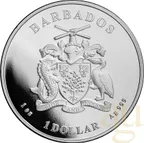 1 Unze Silbermünze Barbados Seepferdchen 2022